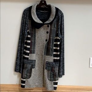 La-El Couture multi fabric coat